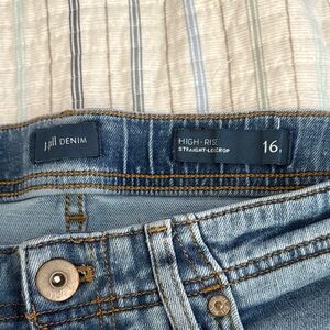 J. Jill Denim High-Rise Straight-Leg Crop Jeans